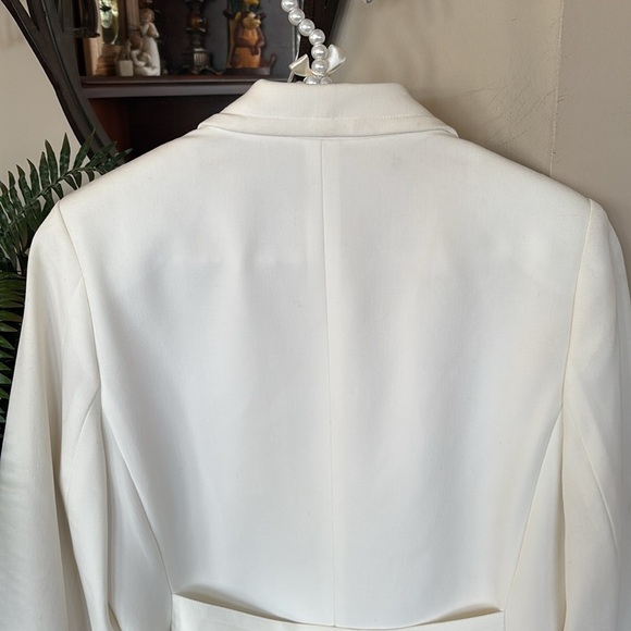 Apostrophe Petite White Buttoned Blazer Tailored Suit Jacket Lined Office Spring - Picture 9 of 14